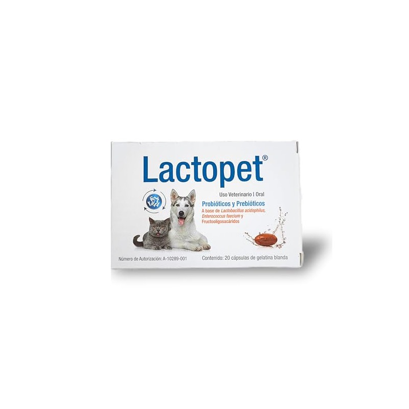 20 Cpsulas Probiticos y Prebiticos para Perros y Gatos Suplemento