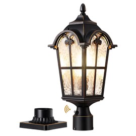 EDISHINE Large Pole Light Fixture Exterior Lamp Post Lantern Head for Yard,