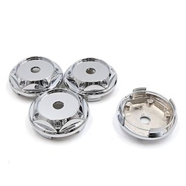 sourcing map 4 Pcs Chrome 66mm Dia 4 Lugs Car Wheel Rims Center Cap Hub Cover