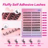 Self-Adhesive Cluster Eyelash Extensions with Bottom Lashes Fluffy Lash Clusters
