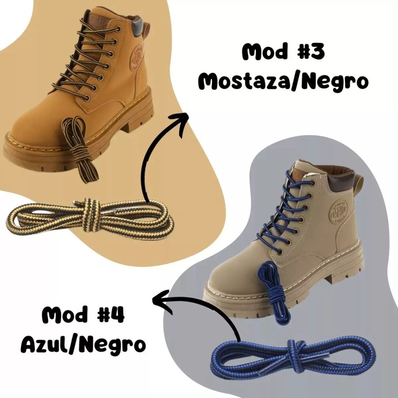 Universo en Linea 5 Par Agujetas Botas Combinadas Redondas Reforzadas