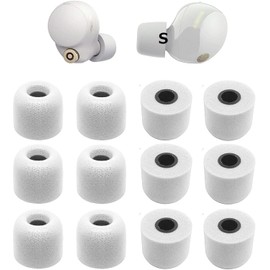 1000xm5 Memory Foam Earbud Tips for Sony 1000xm4 WF-C700n WF Series Earbuds PU Foam Noise Cancelling Memory Foam Earpiece XM5 [Small 6 Pairs Silver] 515S6