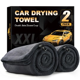 SMINDER 2-Pack Car Drying Towels – Microfiber Towels for Cars (36" x 24"), Ultra-Absorbent, Streak-Free, Scratch-Free, No Water Spots, Double-Twist Pile & Edgeless Design