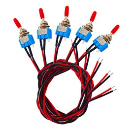 Senven 5pcs Professional Car Mini Toggle Switch with Pre-Wired, On-Off 2-Position 3-Pin Spst 3v/5v/12v/220v/240v for Cars, Trucks, Boats, Dashboards - 3a 250vac / 6a 125vac