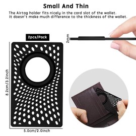 jiuzcare Airtag Schutzhülle 2 Stück Wallet Case für Airtags Schwarz Hülle für AirTag Anhänger mit Keyring Airtag Schlüsselanhänger Cover Clutch oder Koffer Tagcard Flex in Kreditkartengröße, Honigwabe