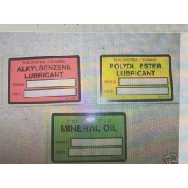 Refrigerant Lubricant Labels POLYOL ESTER-ALKYLBEN