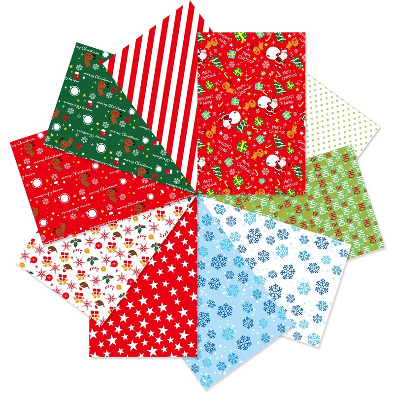 TUPARKA 60 Sheets Christmas Pattern Paper Set, 14 x 21cm