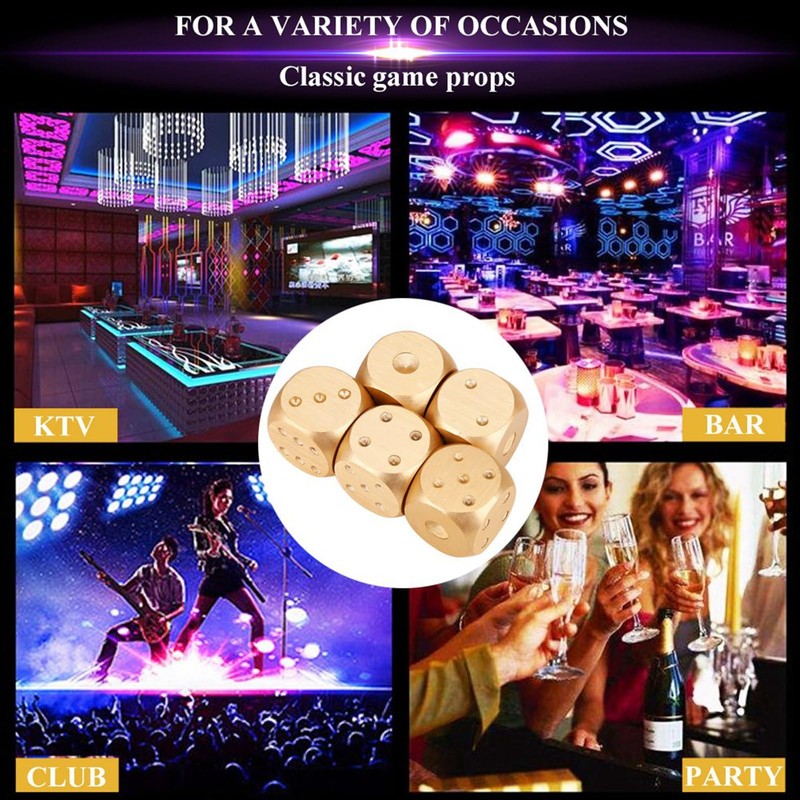 5 Piece Table Game Dice Set, Aluminium Alloy Table Game