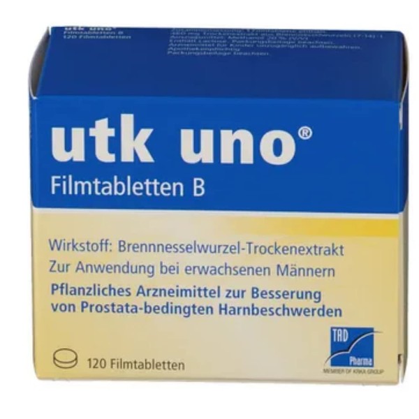 utk uno Film-coated tablets B: Herbal remedy for prostate-related urinary discomfort in adult men, 120 tablets