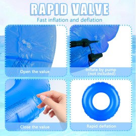 Pukitt 3PCS Fluorescence Inflatable Swimming Rings for Adults, Floating Swimming Ring, Transparent Pool Floats, Rubber Ring for Adults 90Cm, For Summer Pool Party And Water Sports