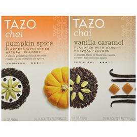 Tazo Chai Tea Holiday Bundle - 2 Items (Pumpkin Spice & Vanilla Caramel Flavors)