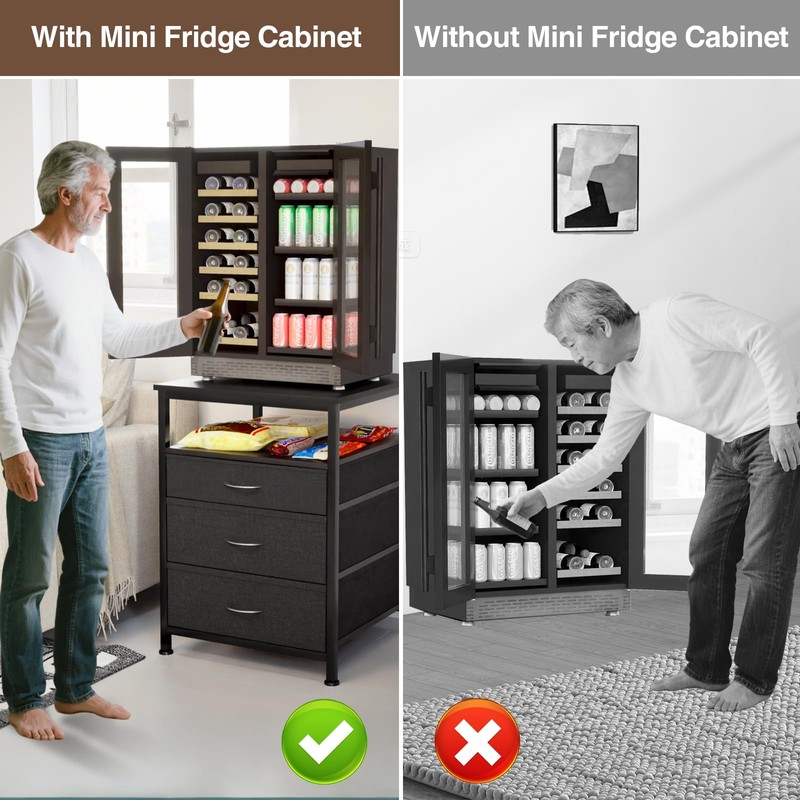 Mini Fridge Stand Heavy Duty Mini Fridge Table with Storage