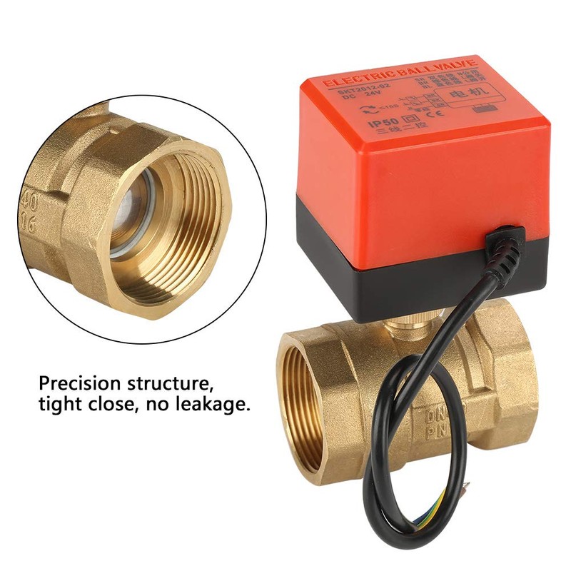 DC 24 VBrass Motorised Ball Valve 2 3 Way Electric