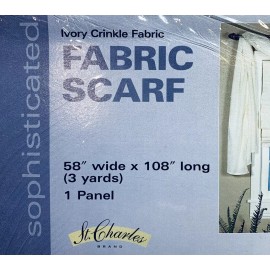 St Charles (1) ~ Ivory Crinkle Fabric Scarf Panel 58”X 108” ~ BRAND NEW