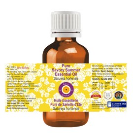 Deve Herbes Pure Savory Summer Essential Oil (Satureja hortensis) Steam Distilled (Pack of Two) 100ml X 2 (6.76 oz)