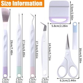 6Pcs Set Craft Vinyl Weeding Tools Including Scissors/Scrape/Weeders/Tweezers/Spatula, Stainless Steel DIY Cameos & Lettering Kits, ABS Plotter Accessories for Cardstock, Iron-On Projects, Silhouette