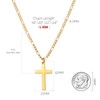 CaptainSteeL Cross Necklace for Men-Figaro Chain Stainless Steel/18k Gold Plated