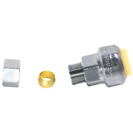 5 Pcs XFITTING Push Fit 1/2" x 3/8" OD Compression Adapter, 3/8 OD X 1/2 Push to Connect Adapter