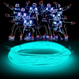6M Cable de luz de neón EL, tira de luz LED con 3 modos de iluminación, IP65 resistente al agua, tira led neon cortable para Navidad,decoración bricolaje, fiesta y decoración del hogar