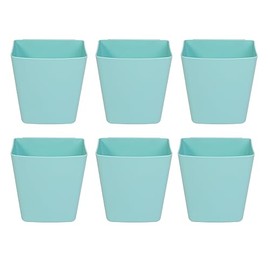 BOMKEE Hanging Cup Holder, 6 Pack Rolling Cart Accessories Hanging Storage Basket Pencil Holder Makeup Organizers Utility Cart Storage Bin Accessories (Blue)