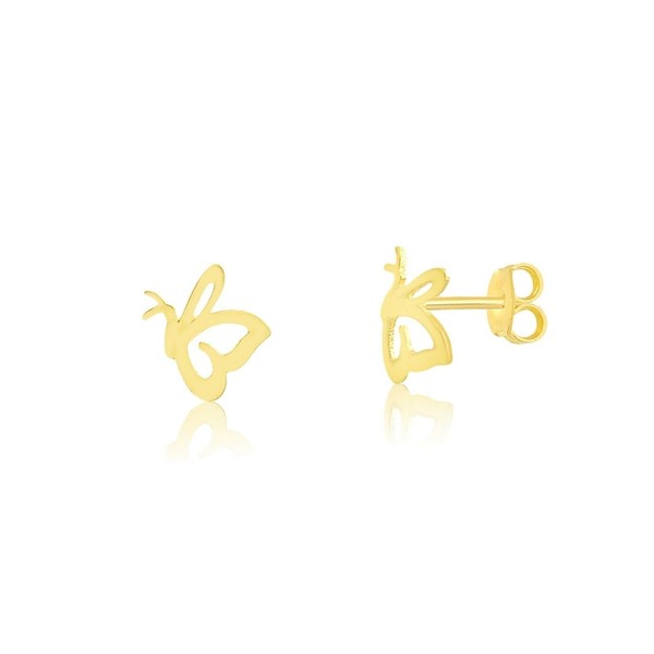 18k Yellow Gold Butterfly Stud Earrings for Babies & Toddlers