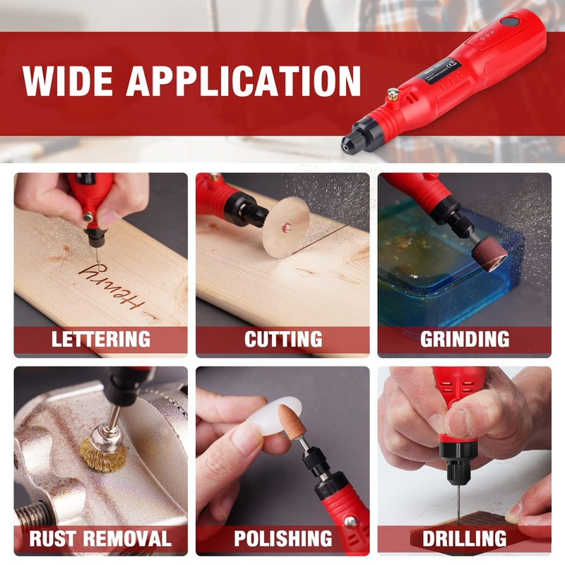NiArt Mini Cordless Rotary Tool, 3-Speed and USB Charging Rotary