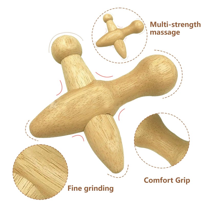 One Piece Comfortable Trigger Point Massager Tool Durable Massage Wooden