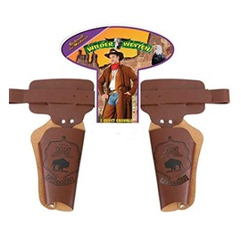 KarnevalsTeufel Double Holster Approx. 90 cm Carnival Accessory Cowboy Sheriff Holster Pistol Holster Wild West