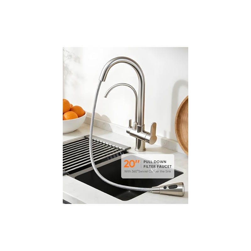 WANFAN Kitchen Sink Faucet with Pull Down Sprayer 2 Handle