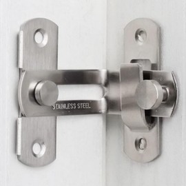 Large Stainless Steel Corner Latch Hook Lock for Sliding Doors Lock (Large) 3ea