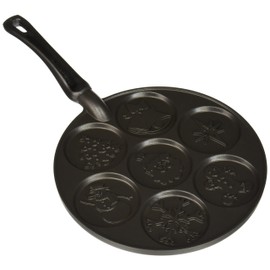 Nordic Ware Holiday Pancake Pan, Black 0.6 cup