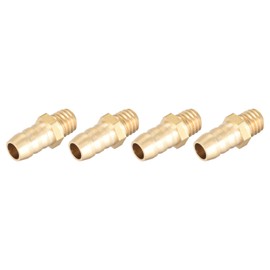 METALLIXITY Brass Hose Barb Fitting (M6-1 Male x 6mm Barbed) 2pcs, Hose Pipe Connector - for Fuel Air Water Oil Gas