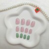 Short Press on Nails Oval Fake Nails Green Nails Press