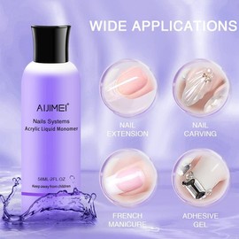 Nail System Acrylic Liquid Monomer 4OZ Liquid Monomer 120ml For Acrylic Powder Acrylic Nail Liquid Monomer For Acrylic Nails Acrylic For Nails Powders & Liquids Acrylic Nail Powder And Liquid