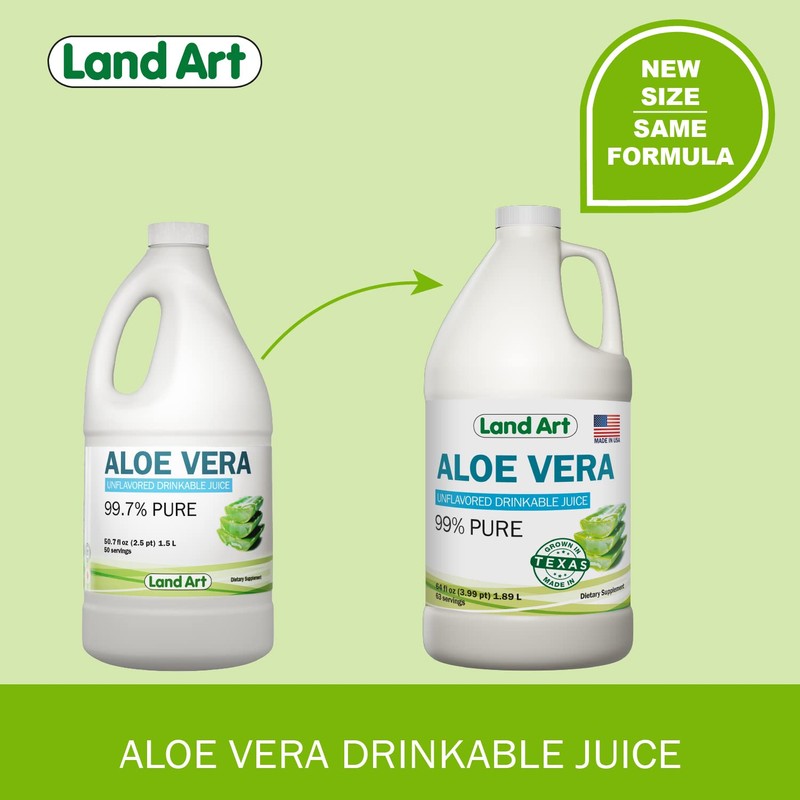 Land Art - Pure Aloe Vera Juice Unflavored – Cold-Processed