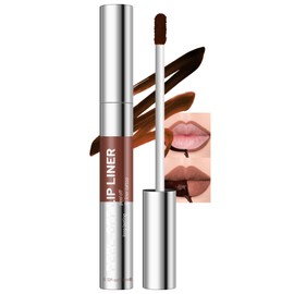 Peel Off Lip Liner Lip Stain, Red Brown Matte Long Lasting Liquid Lipgloss, Waterproof Transfer-Proof, Tattoo Peel Off Lips Tint, Highly Pigmented Lipliner Lipstain for Women, for All Skin Types-08