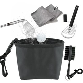 Golf Club Cleaning Kit Includes Golf Club Brush, Cleaning Bucket, Groove Sharpener Tool and Golf Towel - Essential Golf Accessories, for Male & Female Golfers