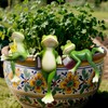 Znnhnn Hanging Frogs, Flower Pot, Hanging Frogs, Decorative Figures (Green-3)