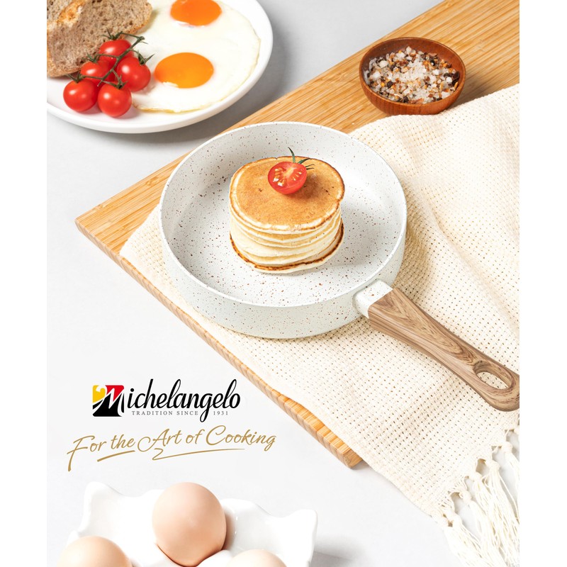 MICHELANGELO Small Frying Pan Nonstick - 6 Inch Single Egg