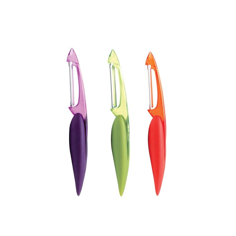 Mastrad Peeler, Stainless Steel, Green, 17 x 2 x 2