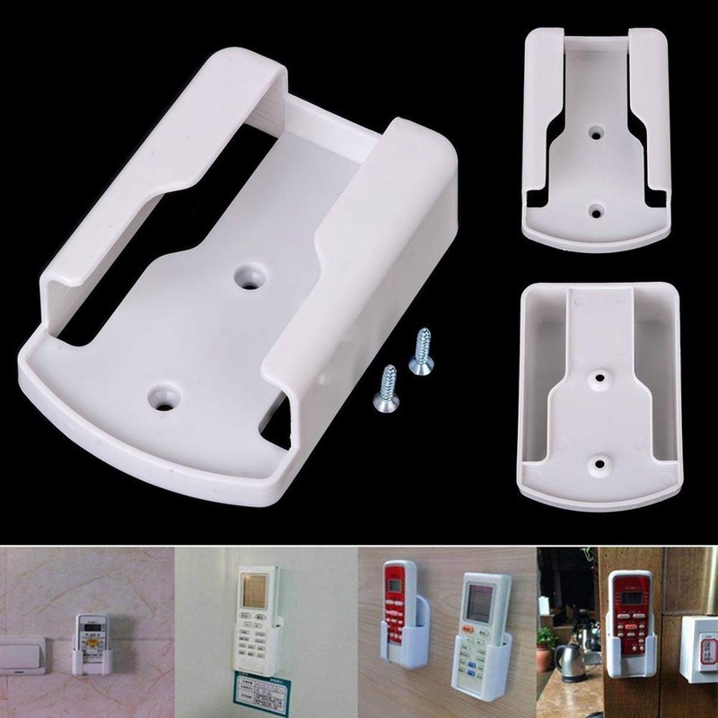 Air Conditioner Remote Control Holder Wall Mounted Storage Box White