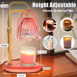Maromamix Candle Warmer Lamp with Timer - Electric Wax Melt Warmer with Adjustable Height and Dimmer for Scented Candle Wax, Home Fragrance Décor and House Warming Birthday Gifts for Women Mom