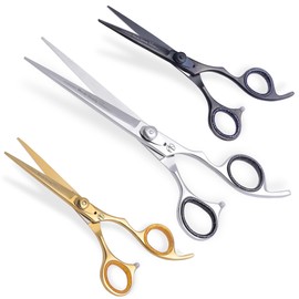 Meraki Premium Professional Hairdressing Scissors Stainless Steel Barber Shears for Salon & Home Use Razor Sharp Blades Ergonomic Handle (Silver, 7.5'')