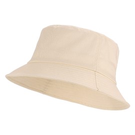 Umeepar 100% Cotton Fishing Hat, Sun Hat, Summer Hat for Men and Women - Plain beige yellow plain, size: S-L