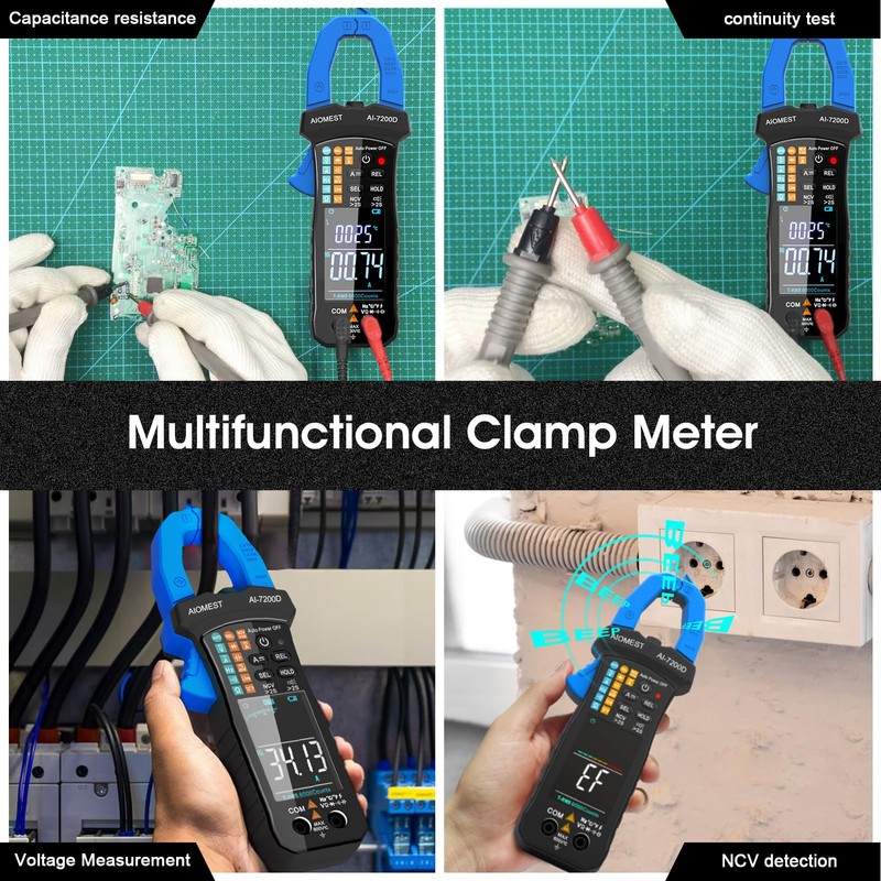 AIOMEST - Medidor de pinza digital, 6000 abalorio multímetro de