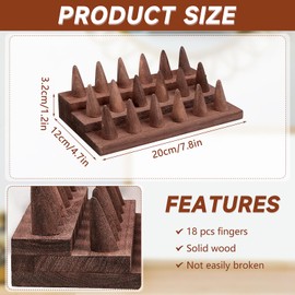 Xaztr 2 Pack Wooden Ring Display Stand, Wood Ring Holder Wooden Ring Organizer 3 Tier Ring Display for Jewelry Counter Showcase Storage Selling(18 Rings)