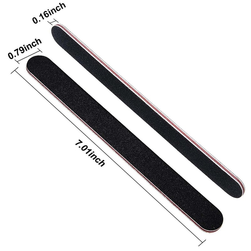 Karlash Professional Double Sided Emery Board 7" Black Nail File