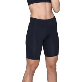 FND Women's Active Ax Compression Shorts – 360° Graduated Compression for Injury Relief, Recovery, & Enhanced Performance – 8" Length – Made in USA - Large Black