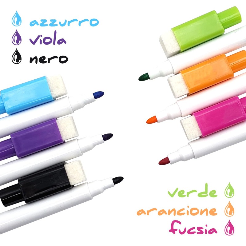 Leddy Living 6 Erasable Magnetic Whiteboard Markers with Cap with
