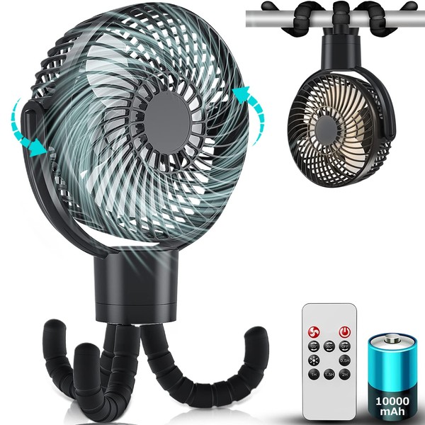 [Left and Right 360° Automatic Oscillating & 10,000 mAh] Rechargeable